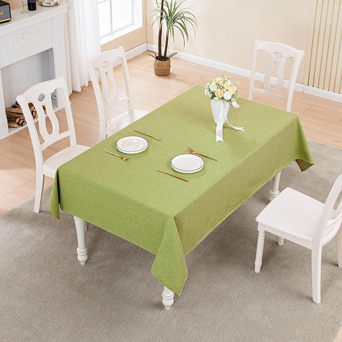 BALCONY & FALCON Rectangle Table Cloth Waterproof Avocado 95"x55" | Rectangular Washable Wrinkle Resistant Table Cloth Linen Fabric Tablecloths for Dining Party Kitchen Wedding and Outdoor Use - Image 5