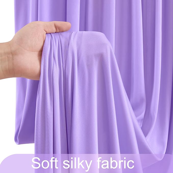 10ft x 7ft Lavender Backdrop Curtain for Parties Wedding Light Purple Wrinkle Free Backdrop Drapes Panels for Baby Shower Birthday Party Photo Photography Polyester Fabric Background Decoration - Image 7