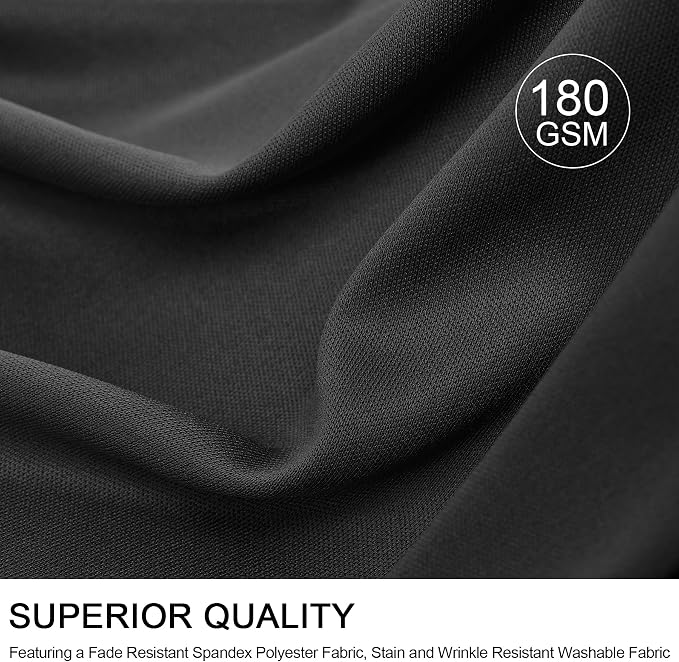 Spandex Tablecloth 6FT Rectangle Table Cover 6 Pack Black Wrinkle-Free - Image 8