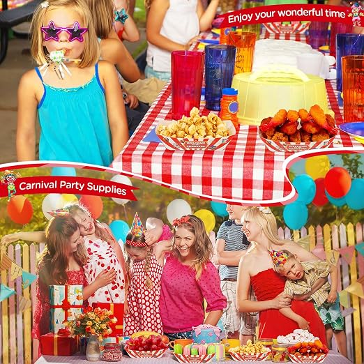 Tenceur 100 Pcs Carnival Paper Food Trays Disposable Boats 2 lb (Pack of 2) - Image 6
