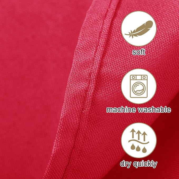 Ascoza 2pack 132 Inch Red Round Tablecloth in Washable Polyester Fabric for Wedding/Banquet/Restaurant/Parties… - Image 4