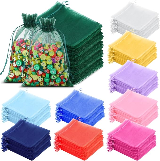 Kigeli 1000 Pcs 4 x 6 Inch Sheer Organza Gift Bags Bulk Wedding Favor with Drawstring Small Jewelry Bags Drawstring Candy Organza for Party Baby Shower Favors by Kigeli