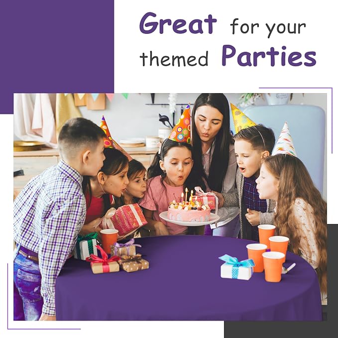 14 Pack Premium Purple Plastic Tablecloth - 54 x 108 in. Disposable Rectangle Plastic Table Cloth - Decorative Rectangle Table Cover Smooth Tablecloth - Disposable Tablecloths For Parties, Weddings - Image 3
