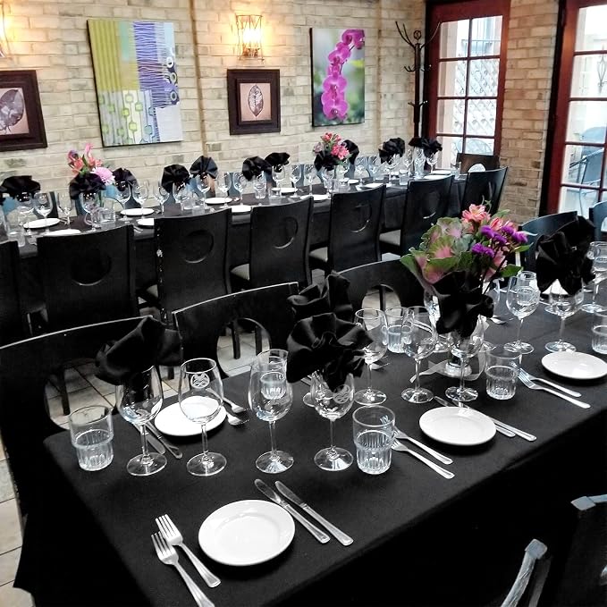12 Pack Black Tablecloths for Rectangle Table 60x102 Inch - Image 2