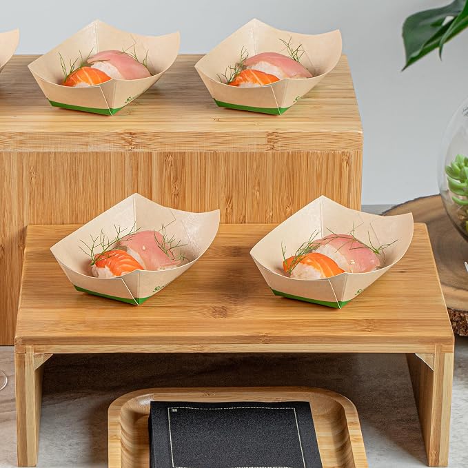 Restaurantware Paper Food Boat 400 Pack 6 oz Leak-Resistant Disposable Boat Tray Appetizer Serving Tray Durable Kraft Ideal For Rustic Food Presentation - Image 6