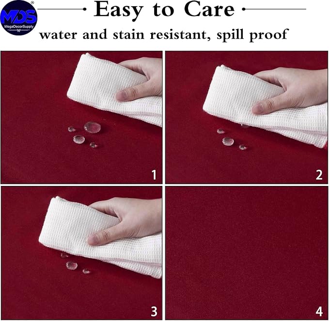 MDS Pack of 10 Rectangle Tablecloth 60 x 126 Inch Polyester Wrinkle Resistant Washable Polyester Table Cloth for Kitchen Dining Buffet Parties, Picnic, Events, Weddings and Restaurants - Maroon - Image 3