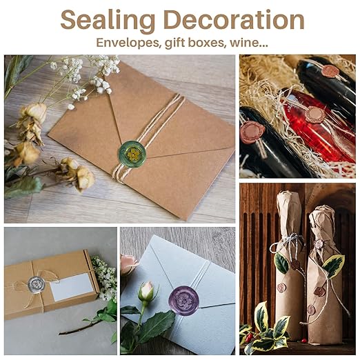 Sukh 600PCS Wax Seal Beads - Sealing Wax Beads for Stamp Seals Letter Melts Kit for Stamps Melting for Sealing Envelopes Wedding Invitation Gift Cards Multi Colors with 1 Spoon