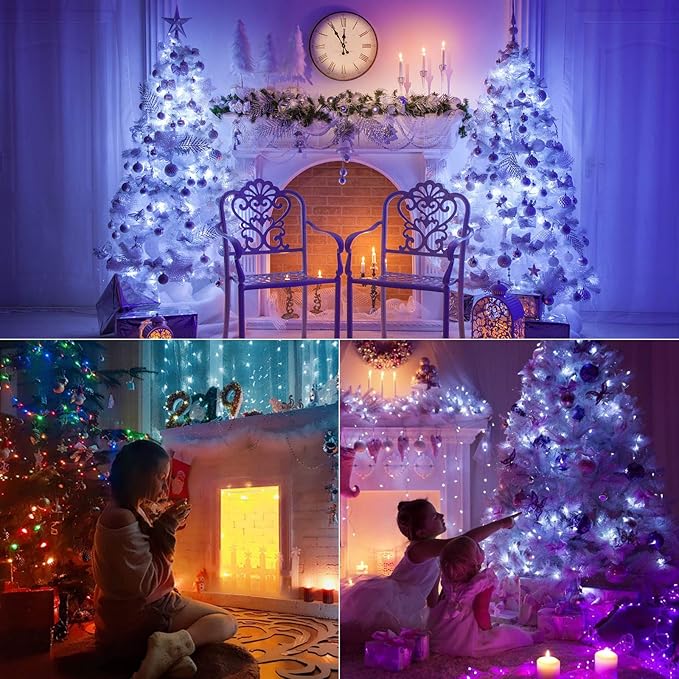 BrizLabs Multicolor & Cool White Color Changing Smart Christmas Lights, 180ft 500 LED Christmas Tree Lights with App & Voice Control, Dimmable Xmas Lights Clear Wire for Indoor Outdoor Xmas Tree Decor