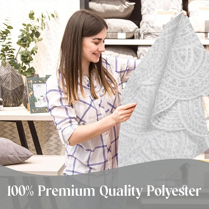 Majestic Giftware Polyester Tablecloths for Rectangle Tables - White Lace | (70/160) - TC1700 Elegance Design Dining Table Cover | Decorative Washable Tablecloth for Home, Kitchen, Dining - Image 6