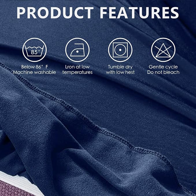 molasofa Chair Covers for Dining Room Set of 6 Stretch Chair Slipcovers with Skirt for Kitchen Seat Protectors Wedding Banquet Decor Kids Pets Spandex Fabric Washable (6pcs, Navy Blue) - Image 4