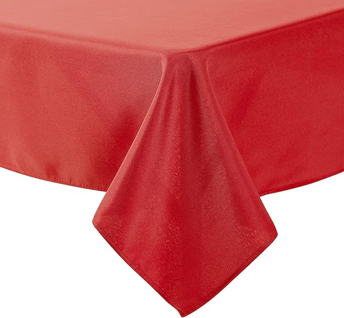 Cupuamon Square Tablecloth 52x52 inch Washable Polyester Fabric Table Cloth for Wedding Party Dining Banquet Decoration（52x52,Red） - Image 5