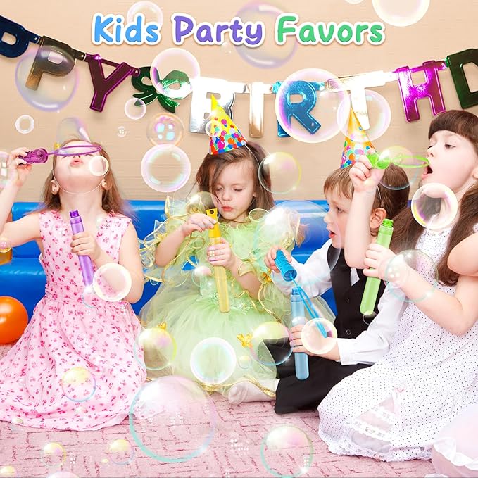 Jumlys 36 Pack Big Bubble Wands Bulk in 6 Colors, Bulk Party Favors for Kids, Ideal for Easter, Summer, Halloween, Valentine, School Classroom Prizes for Boys & Girls, Ideal Goodies Bags Stuffers