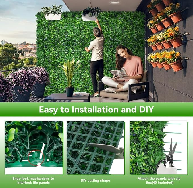 Grass Wall Panels, 60"x140"(58 sqft) Hedge Boxwood Roll Backdrop with UV-Resistant, Fake Greenery Plant Decor for Outdoor Indoor Patio Garden Backyard - Image 5