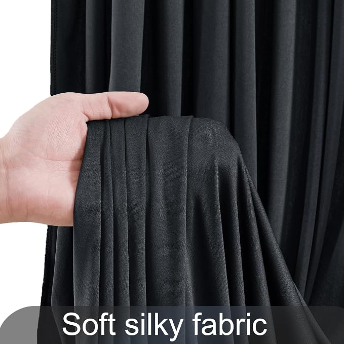 10 Panels Black Backdrop Curtain for Parties Black Wrinkle Free 50ft x 10ft Backdrop Drapes for Birthday Party Wedding Photo Photography Polyester Fabric Background Decoration - Image 7