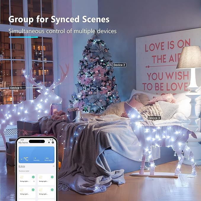 BrizLabs Multicolor & Cool White Color Changing Smart Christmas Lights, 180ft 500 LED Christmas Tree Lights with App & Voice Control, Dimmable Xmas Lights Clear Wire for Indoor Outdoor Xmas Tree Decor