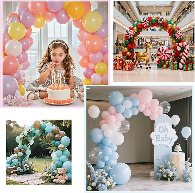Balloon Arch Kit Balloon Arch Stand With Base, 9Ft & 5.6Ft High Free Bending Half Arch Balloon Stand For Baby Shower Yard Decorations Wedding Birthday Party(No Balloons)