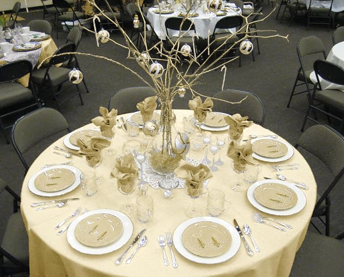 YMHPRIDE 6 Pack Beige Tablecloths - 120 Inch Polyester Round Table Covers, Washable Fabric for Wedding, Party, Dining, Banquet - Image 6