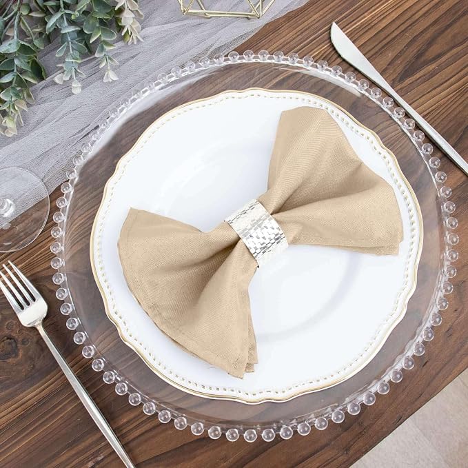 Tableclothsfactory Premium Pack of 25 Nude Premium 17" x 17" Washable Polyester Napkins Great for Wedding Party Restaurant Dinner Parties for Party & Decorations - Image 2