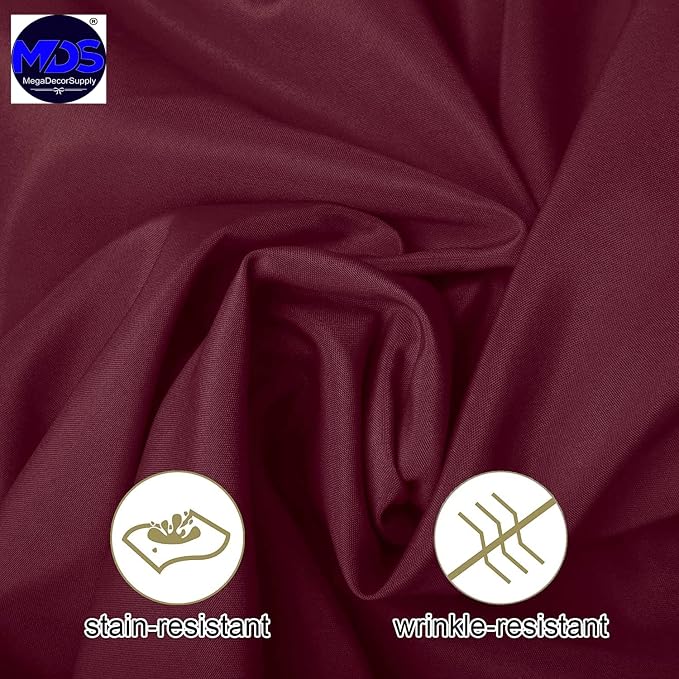 MDS Pack of 10 Rectangle Tablecloth 70 x 108 Inch Polyester Wrinkle Resistant Washable Polyester Table Cloth for Kitchen Dining Buffet Parties, Picnic, Events, Weddings and Restaurants - Burgundy - Image 6