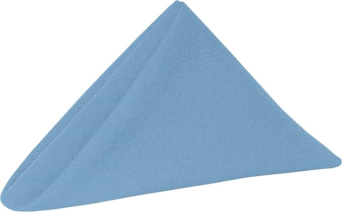 Ultimate Textile 17x17-Inch Cotton-Feel Cloth Napkins, Light Blue Set of 24 by UltimateTextile