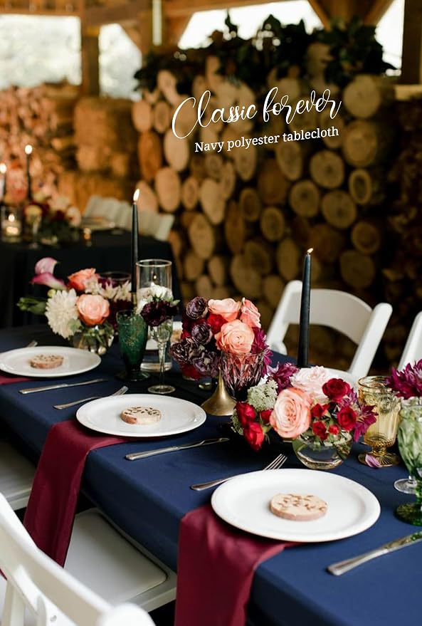 Pesonlook 12 Pack Navy Blue Rectangular Tablecloth 60 x 102 Inch | for 6ft Tables,Washable Reusable Polyester Fabric Tablecloth Navy Blue Table Cover for Wedding,Banquet,Event,Party - Image 6