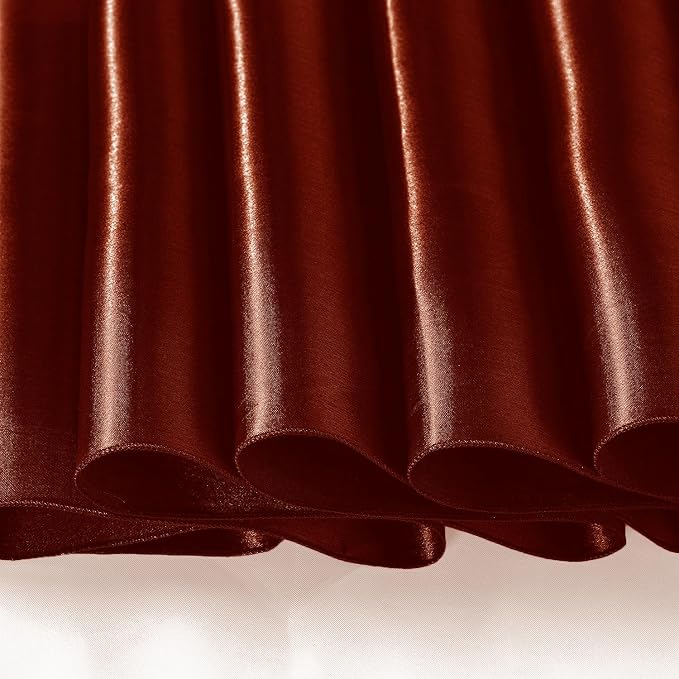 SI Pack of 5 Wedding 12 x 108 inch Satin Table Runner for Wedding, Decorations for Graduations, Engagements, Birthday Parties, Banquets, Runners fit Rectangle, Round Table - Rust - Image 7