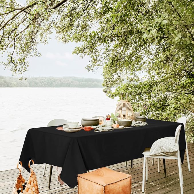 10 Pack Black Tablecloths for 8ft Tables-60 x 126 Inch | Polyester Table Cover, Stain and Wrinkle Resistant Washable Fabric Table Cloth, Perfect for Wedding Banquet Parties - Image 4