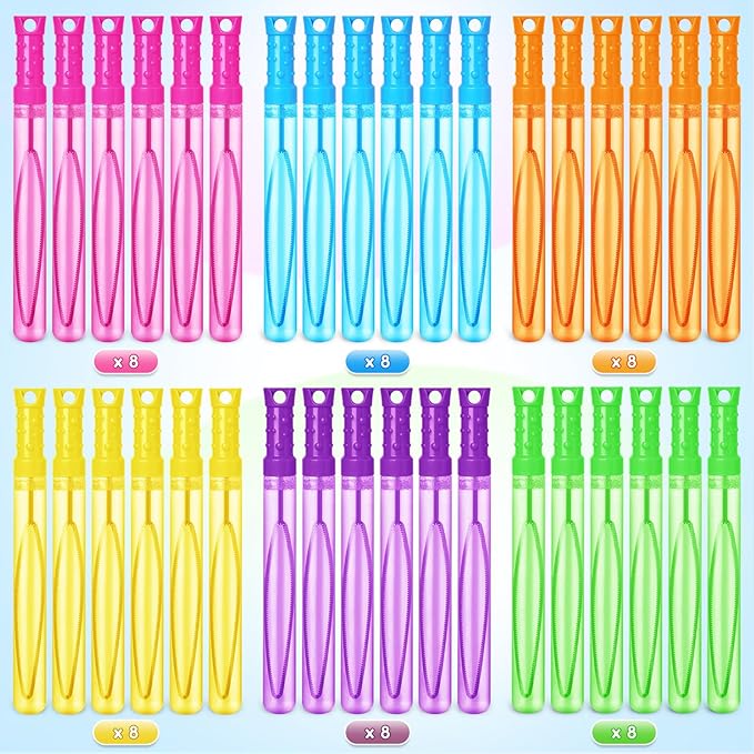 48PCS Bubble Wands for Kids,Bulk Bubble Wand for Kids Party Favor, Bubble Maker for Party Favor,Birthday,Goodie Bags, Wedding, Carnival Prizes, Summer Outdoor Toy Gifts, Assortment 6 Colors