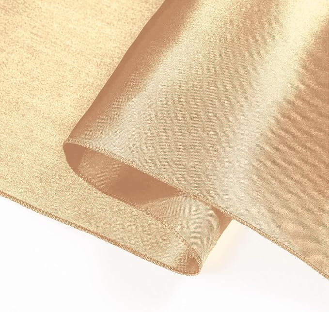 SI Pack of 15 Wedding 12 x 108 inch Satin Table Runner for Wedding, Decorations for Graduations, Engagements, Birthday Parties, Banquets, Runners fit Rectangle, Round Table - Champagne - Image 8