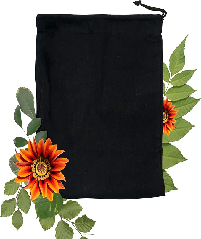 Eco Green Textiles Black Cotton Reusable Premium Quality Muslin Drawstring Bags, Size :6x10 inches,QTY :100 by EcoGreenTextiles