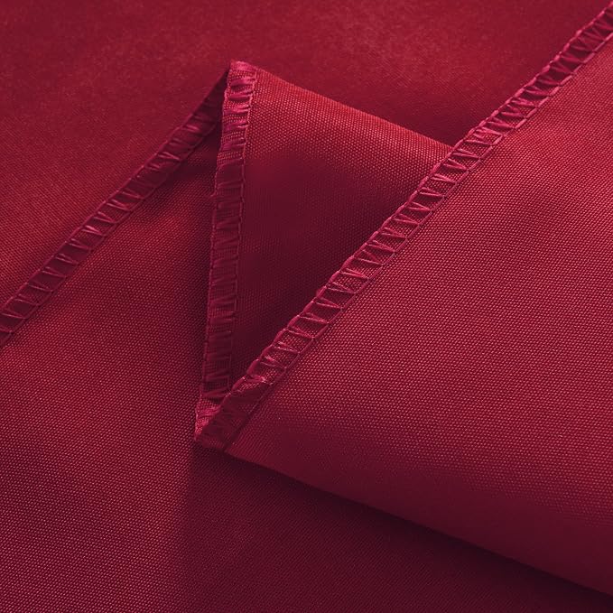 2-Pack Round 120-inch Burgundy Table Cloths, Solid Stain and Wrinkle Resistant Circular Tablecloth, Premium Plain Weave Polyester Fabric Table Linen Covers for Hotel, Banquet - Image 6