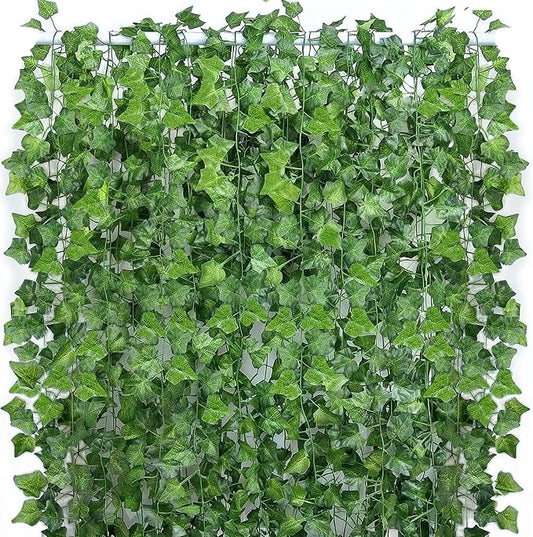 47 Pack 329 Feet Fake Vines, Ivy Garland, Artificial Leaves Leaf Greenery Hanging Foliage for Bedroom, Wall Garden Decor by Unknown