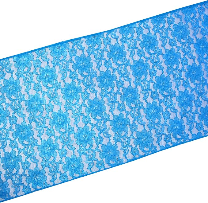 Zen Creative Designs 10 Pack Floral Lace Table Runner Sheer Lace Event Party Wedding Table Decor (12" by 60", Turquoise) - Image 2