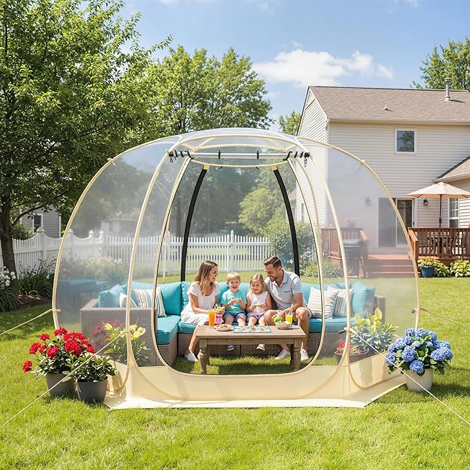 Pop Up Bubble Tent, 10 x 10 FT Instant Igloo Tent Suitable for 4-6 People, Screen House for Patios, Cold