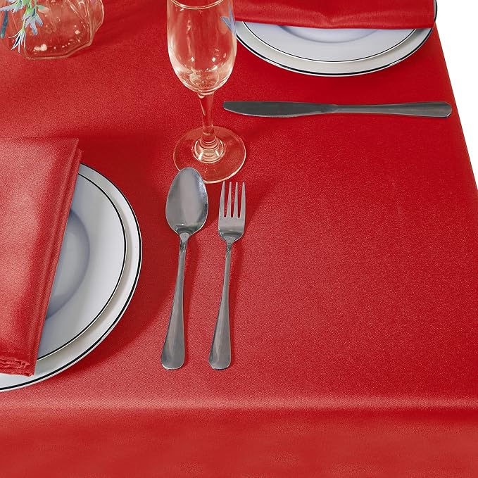 Cupuamon Square Tablecloth 52x52 inch Washable Polyester Fabric Table Cloth for Wedding Party Dining Banquet Decoration（52x52,Red） - Image 7
