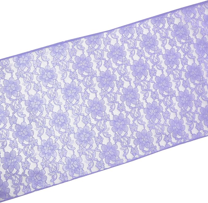 Zen Creative Designs 10 Pack Floral Lace Table Runner Sheer Lace Event Party Wedding Table Decor (12" by 72", Lavender) - Image 2