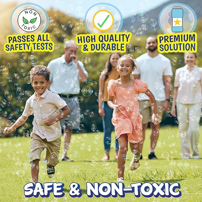 Sunny Days Entertainment Maxx Bubbles 4oz Bubble Wands – 6 Pack Bubble Wand Toy | Summer Fun, Outdoor Birthday Party Favors for Kids, 101799 Blue