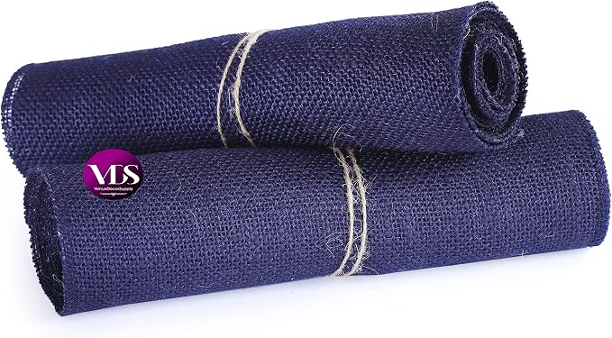 VDS Pack of 15, Burlap Table Runner 100% Natural Jute Rustic Hessian Table Cloth Centrepiece for Wedding Bridal Shower Birthday Event Party Banquet Table Decoration (Size 12X108 Inch)(Navy Blue) - Image 5