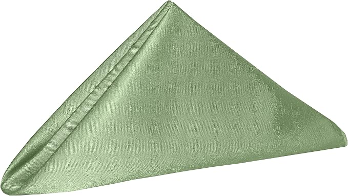 Ultimate Textile 20 x 20-Inch Shantung Satin Cloth Napkins, Sage, Set of 60 | Bulk Case of 5 Dozen, Dinner Napkins, Square, 100% Polyester Fabric, Reversible, Faux Dupioni Silk Reverse Side, Serged Edges - Image 2