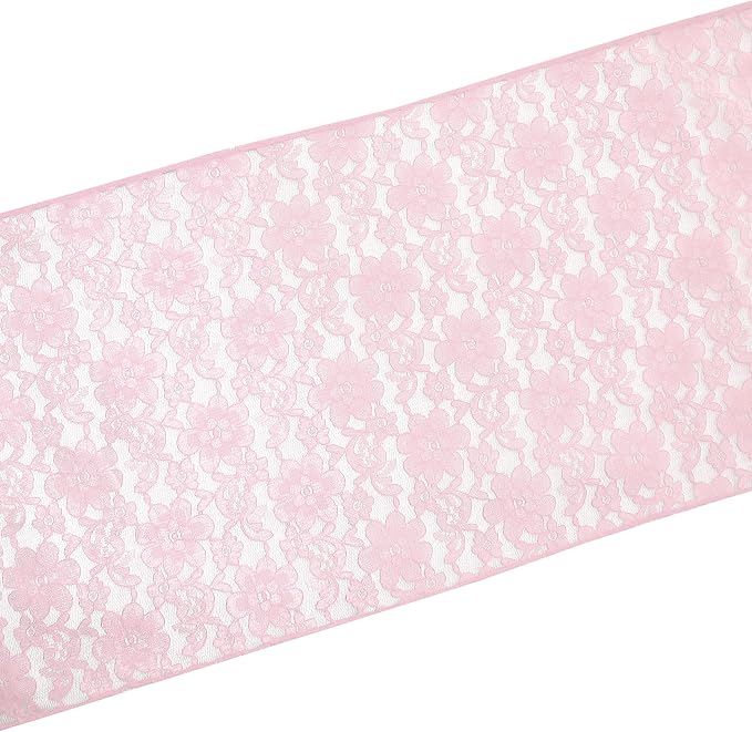 Zen Creative Designs 10 Pack Floral Lace Table Runner Sheer Lace Event Party Wedding Table Decor (12" by 90", Pink) - Image 2