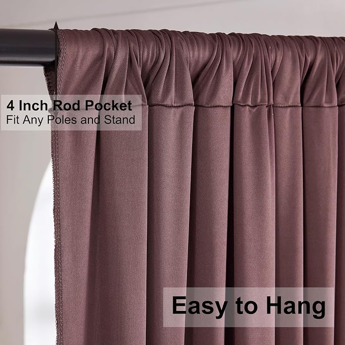 NSSONBEN 20ft×10ft Wrinkle Free Brown Backdrop Curtain for Parties, 4 Panels 5×10ft Soft Silky Polyester Umber Backdrop Drapes for Teddy Bear Bee Birthday Baby Party Wedding Photography - Image 5