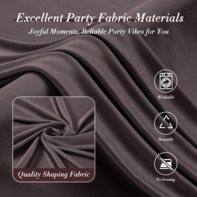 40 ft x 10 ft Wrinkle Free Brown Backdrop Curtain for Parties, Wedding Brown Photo Backdrop Drapes, Fabric 8 Panels 5ft x 10ft for Baby Shower Photoshoot Engagement Birthday Photography Background - Image 7