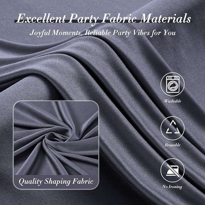 30 ft x 10 ft Wrinkle Free Charcoal Backdrop Curtain for Parties, Dark Grey Polyester Photo Backdrop Drapes for Baby Shower Wedding Engagement Birthday Party Backdrop Stand,5ft x 10ft 6 Panels - Image 5