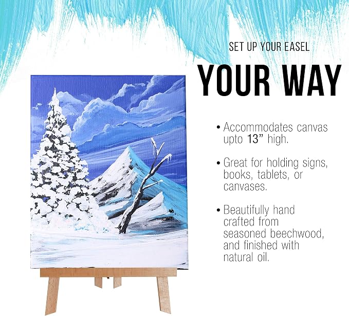 U.S. Art Supply 14" Medium Tabletop Display Easel - Beechwood, Pack of 12 | Artist Wooden A-Frame Display Stand, Easel for Painting, Canvas Stand, Classrooms Events Photo Picture Sign Holder - Image 4