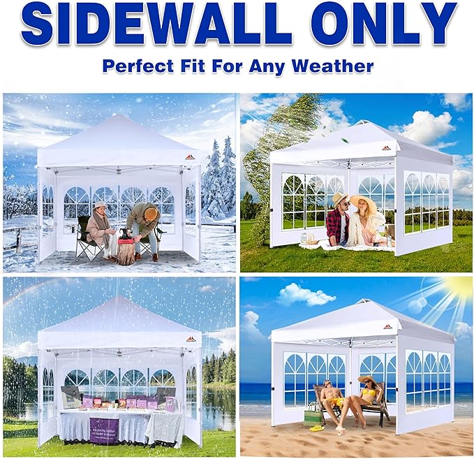 SCOCANOPY Church Window Sidewall for 10x10 Canopy Frame, 3 Pack Sunwalls Only,(Forest Green)