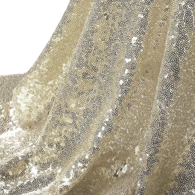 Champagne Backdrop Curtain 2FTx8FT 4 Panels Sequin Backdrop Curtain Glitter Backdrop Photo Background for Wedding Baby Shower Parties - Image 7