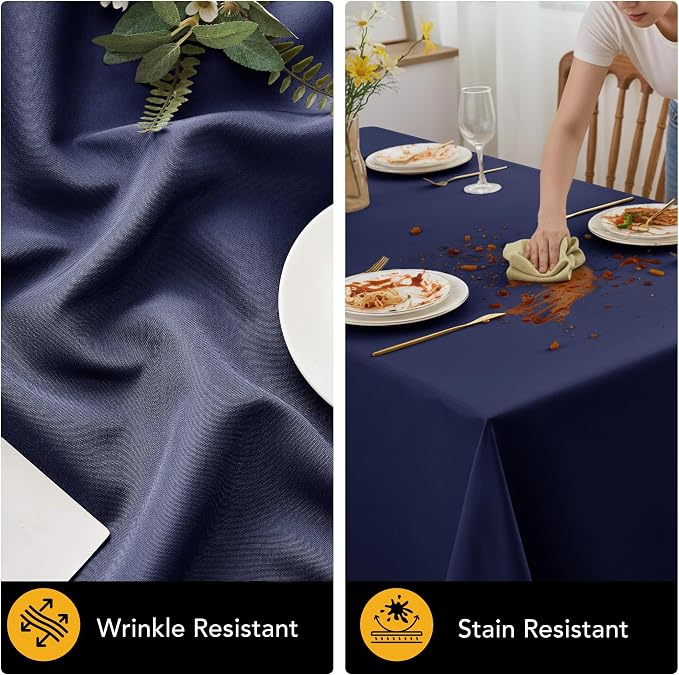 6-Pack Navy Blue Tablecloths for Square Tables, 70 x 70 Inches | Stain-Resistant Polyester Fabric for 3 Foot Tables - Washable Table Covers for Weddings, Banquets, Birthday Parties, Events - Image 4
