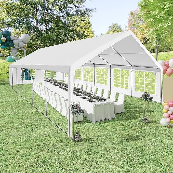Party Tent 20X40ft Heavy Duty Large Outdoor Canopy White Event Shelter Gazebo Carport for Parties Wedding