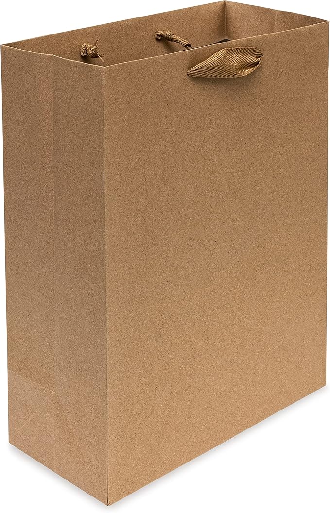 Prime Line Packaging Brown Gift Bags, Kraft Gift Bags Mini with Handles for Small Business, Boutiques, Retail Use, Wrapping, Party Favors, Bulk, 6x3x9, 50 Pack - Image 8