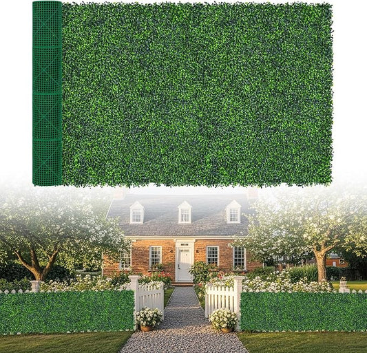 Artificial Boxwood Roll,64x144 in(64 sqft) UV-Anti Faux Ivy Grass Wall | Boxwood Panels, Fake Greenery Backdrop for Balcony Privacy, Green Wall Decor for Garden, Patio, Backyard by EverNature